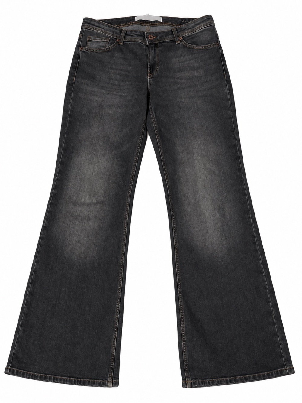 Bershka Women's Black Flared Wide-Leg Jeans Size 6
